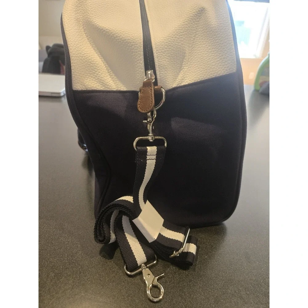 Ralph Lauren Polo World of Polo Duffel Bag Navy Canvas White Travel Bag NWT